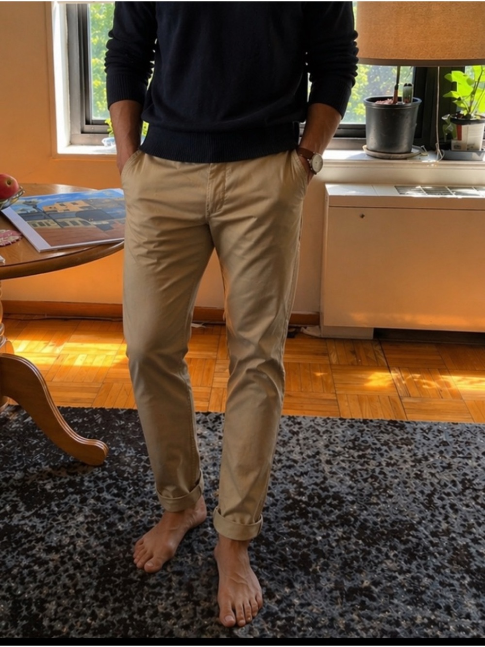 NWT Weatherproof Vintage Slim Fit Stretch Twill Khaki Chinos 34x30